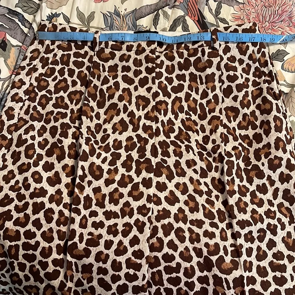 J.Crew Collection pleated wide-leg pant in leopard trench canvas BP297
